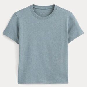EVERLANE The Box-Cut Tee in Essential Cotton | Heathered Sea | No Pocket XL
